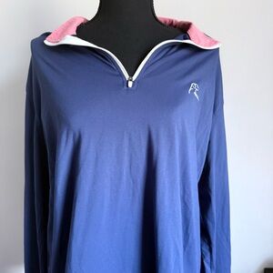 Rhoback Blue and Pink Men's 1/4 zip